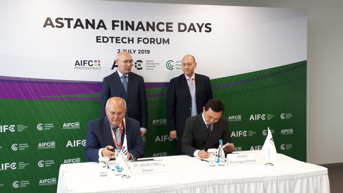 LiatWexelman's tweet photo. Proud to promote innovations and education 🇮🇱🇰🇿:
Founder & CEO of #Israeli
@edtechisrael @Yakidayan signed cooperation agreement & presented the Israeli model for promoting #tech #education in @Israel
#AIFC
#AFD2019
#edtechteam
#edtech https://t.co/XPRLmx8a8V