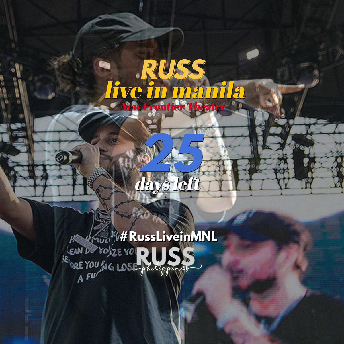 RussVPH's tweet photo. 25 DAYS LEFT -- #RussLiveinMNL โฅ๏ธ We hope to see you guys there! @russdiemon https://t.co/dCIR3oPHIE