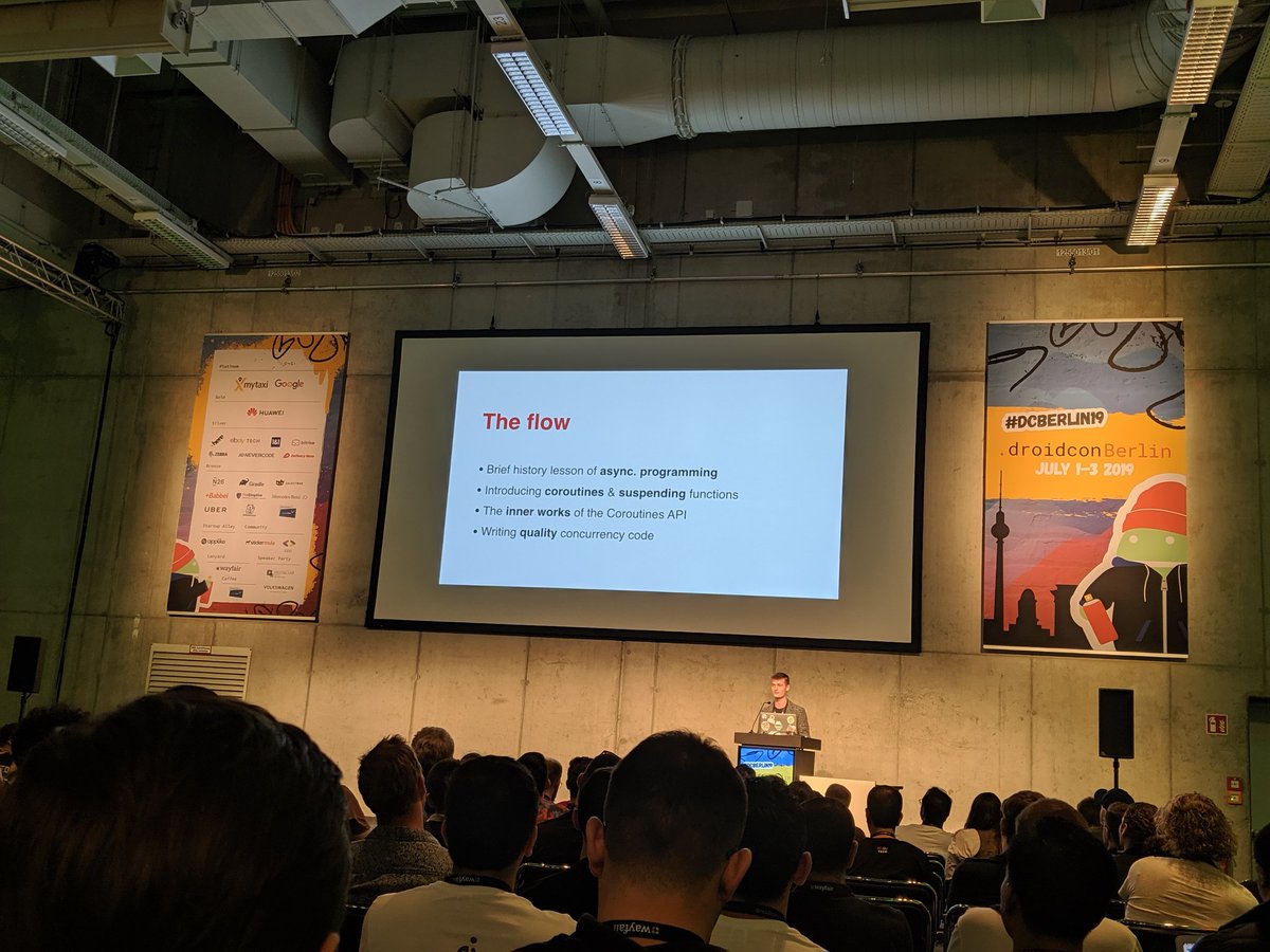 Listenening to the coroutines talk by @filbabic at @droidconBerlin