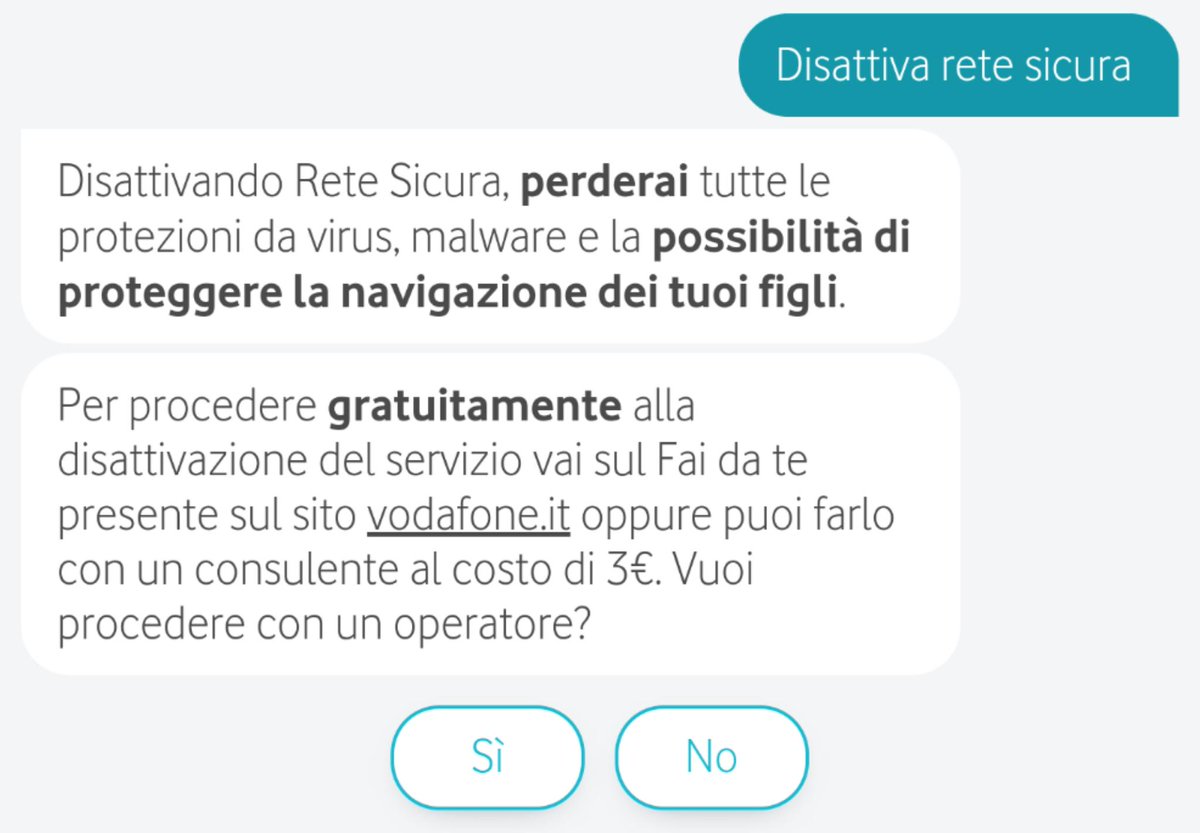 Ma seriamente?????? <a href="/VodafoneIT/">Vodafone it</a> #vodafone

Non solo servizio attivato senza richiesta, ma addirittura disattivazione a pagamento tramite operatore 😂

Vado a disattivarlo dal sito va... Visto che TOBI non aiuta