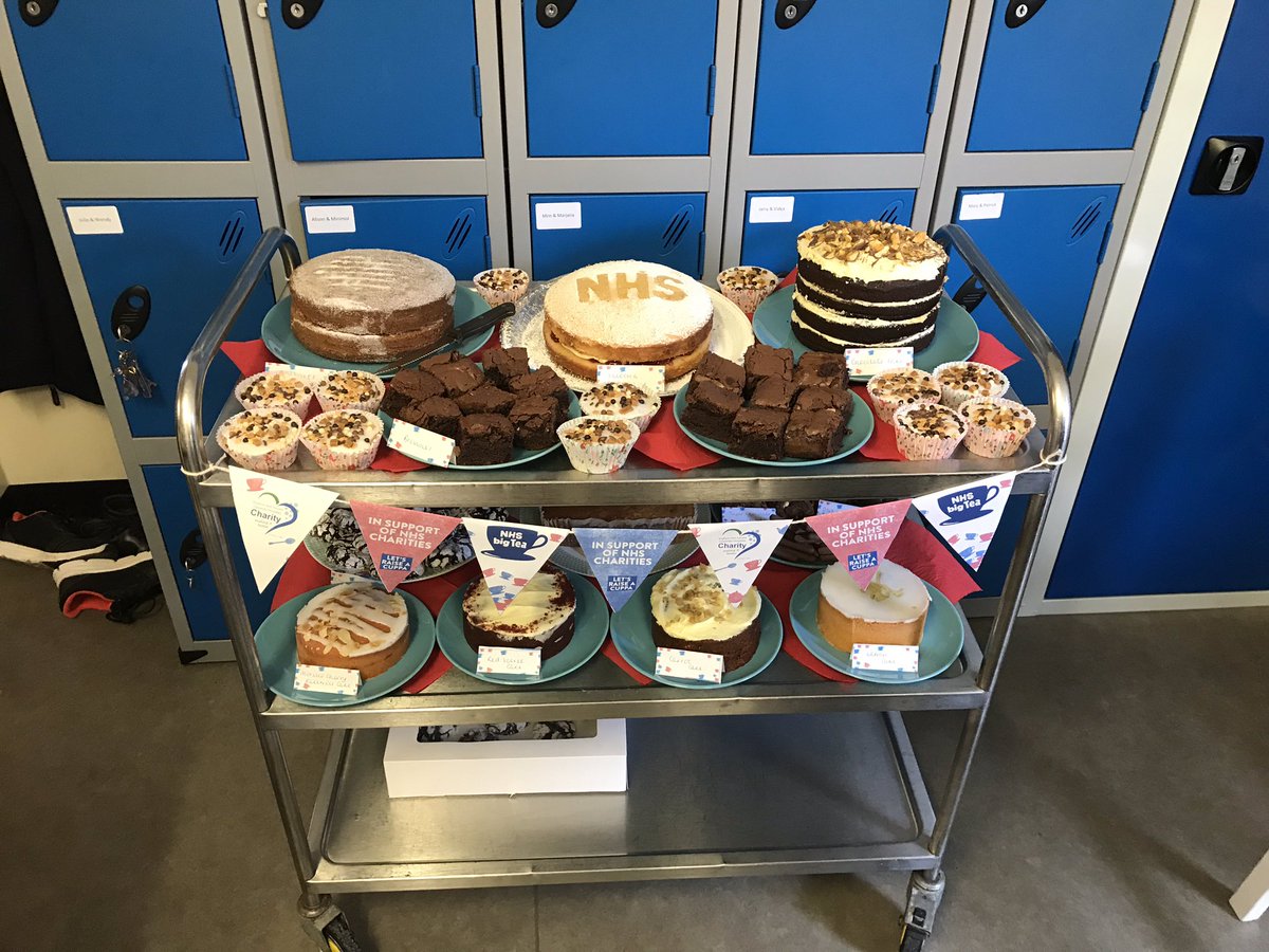AnstyBsuh's tweet photo. Cake trolley all set! 3pm. @bsuhcharity #cakecakecake #charidee #nomnomnom #teamAnsty https://t.co/xQEhlpDpoj