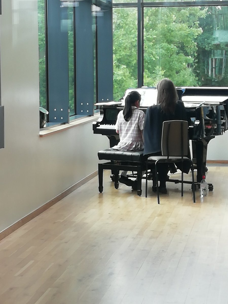 There are worse places to have a piano lesson - on a grand overlooking the Tees. #thingsillmissabiutyarm #lovethisschool