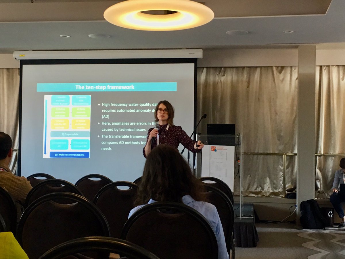 VadherAtish's tweet photo. Great talk by @CLeigh_rivers presenting an automated anomaly detection framework for high frequency water quality data #SEFS2019 #SEFS11 https://t.co/TqEj6MtuYJ