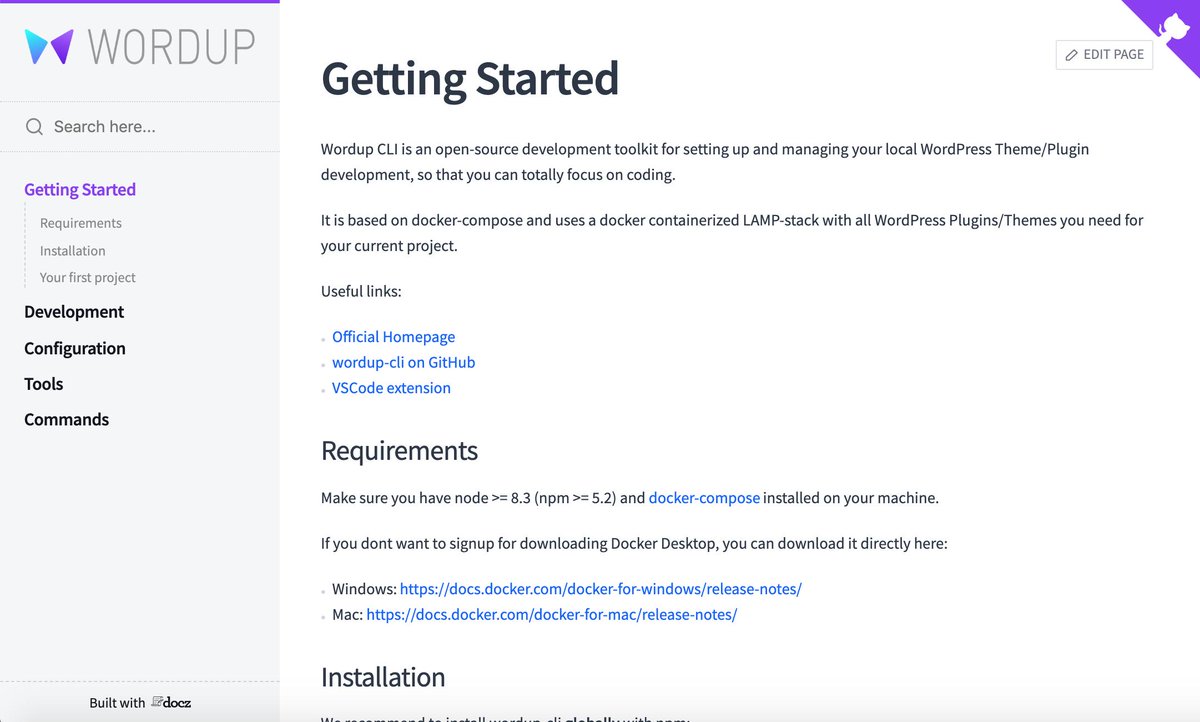 Finally!!! Wordup has its own documentation site. Now it's much easier to start your next #WordPress project: 

>> docs.wordup.dev