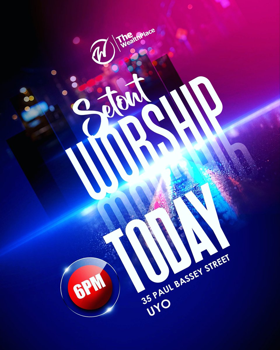 GideonBass01's tweet photo. Let the Praises of His name rise...let His heart be made known In the Midst of thee.
#SetOutTuesday
Today
35 Paul Bassey Street-Uyo
Time is 6pm.
JOIN US @ #TheWealthPlace https://t.co/wIJcJoz7T7