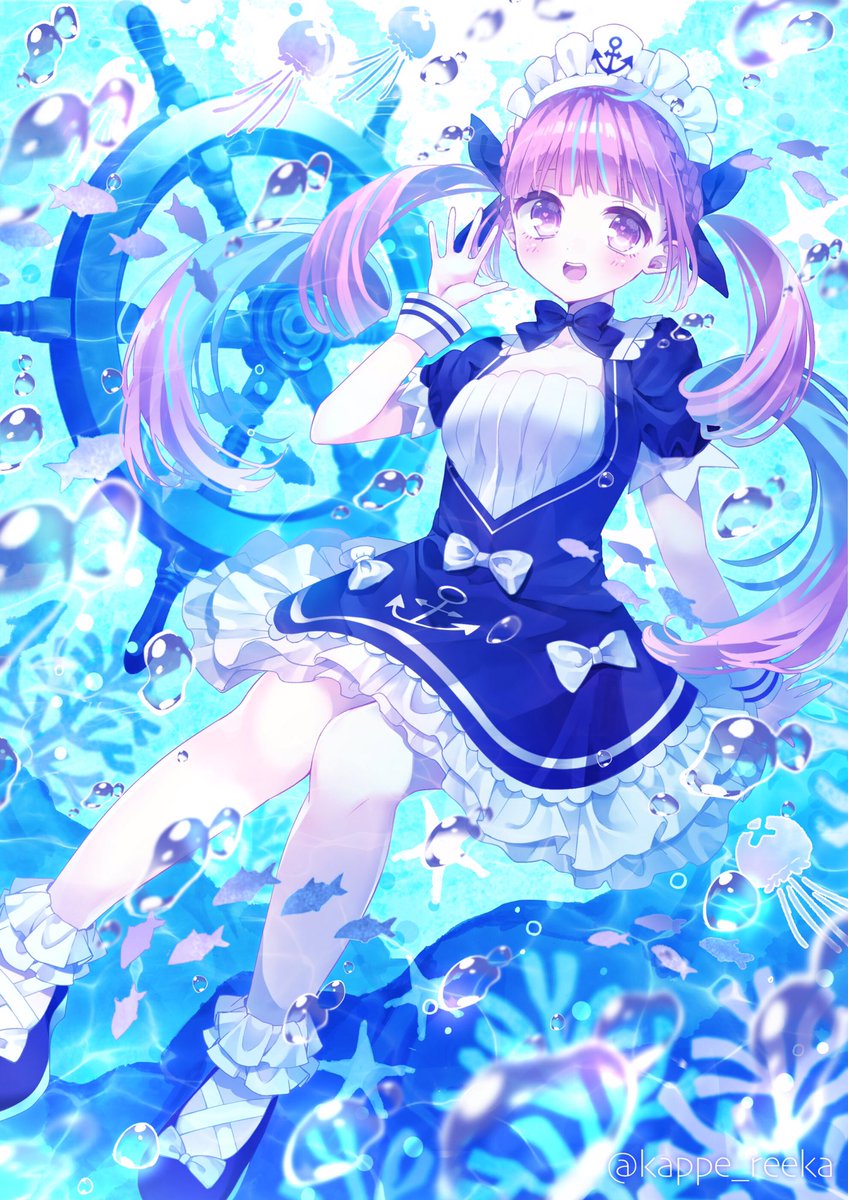 湊あくあ 「あくあちゃん完成しました⚓️?⋆*
#あくあーと #湊あくあ 」|🐰れーかるる🍎複製原画4/16まで販売中！のイラスト