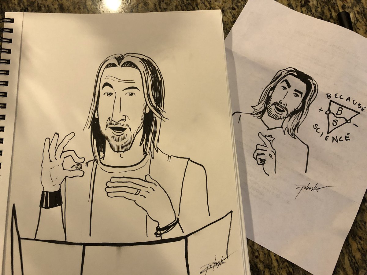 MRoboski's tweet photo. @averagegumdrop @chaoswolf1982 @g4ngr31 @becausescience @Sci_Phile @matthewmercer As promised, here is the breakfast doodle of @matthewmercer! Now just to get he and @Sci_Phile to sit at the same table! #BecauseMagic https://t.co/S8O3STLVBm