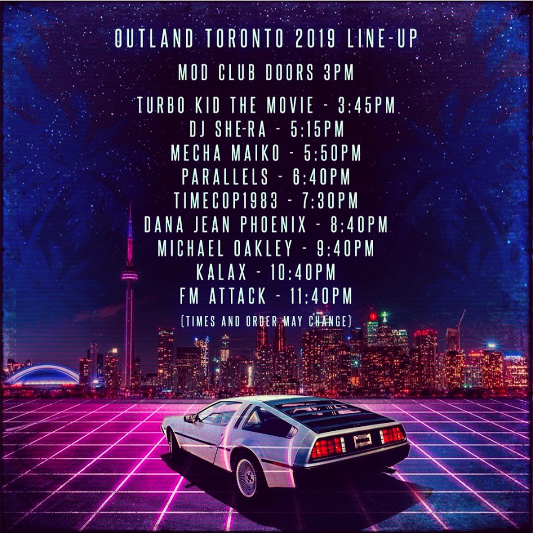 DJSheRaOfficia1's tweet photo. Set times up!! @outlandsynth Toronto Retrowave Festival 2019! Two days till I get on the plane!! 🤩Can't wait to play for you all! xx #modclubtoronto #synthwave #synthwavemusic #retrowave #toronto #djsheraofficial #nowwithahyphen #djadventures #internationaldj https://t.co/rbgCXZMTrs