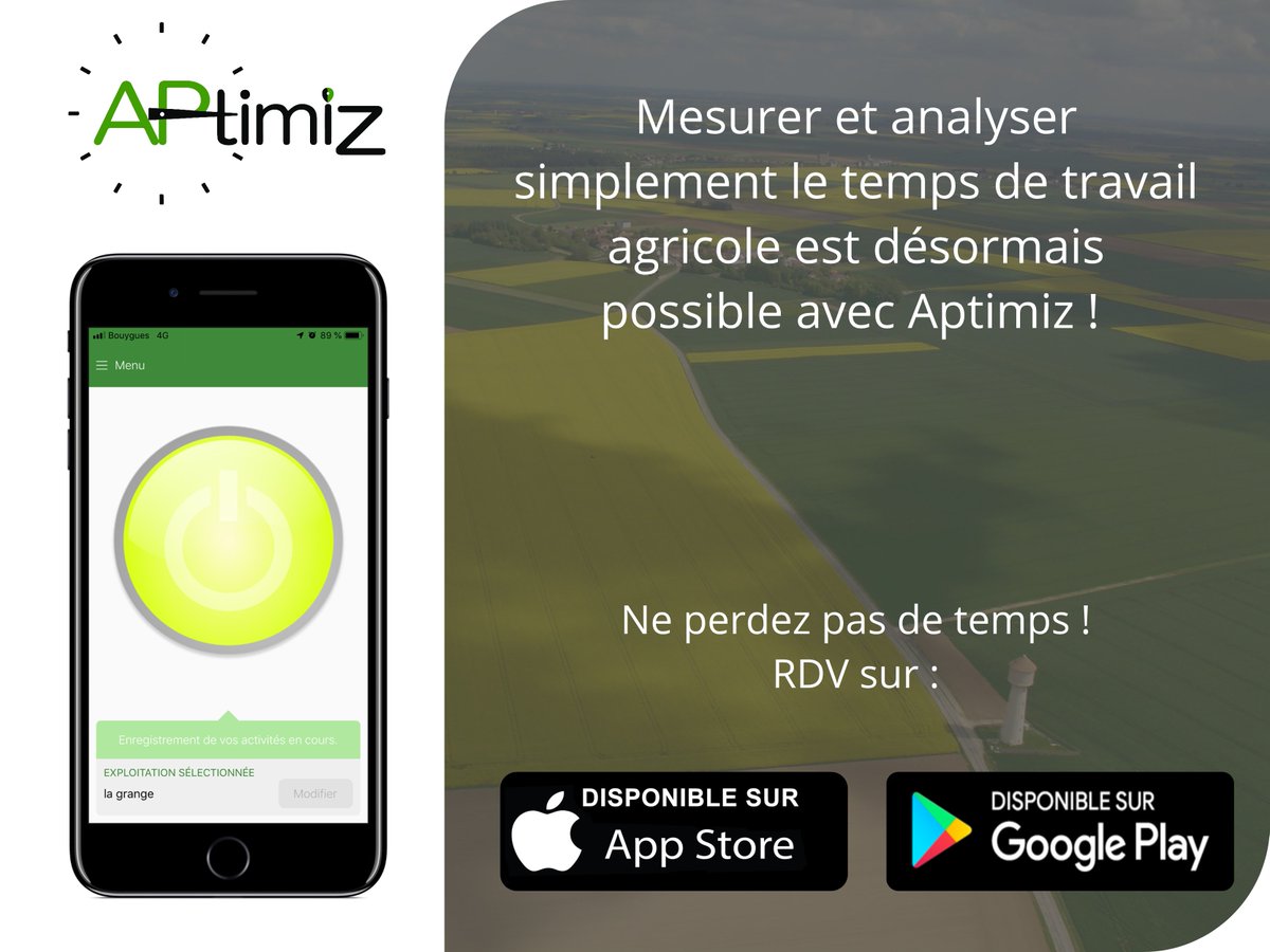 aptimiz's tweet photo. C'est officiel !! Nous sommes heureux d'annoncer le lancement d'Aptimiz🚀 Pour enfin permettre aux #agriculteurs de mesurer automatiquement et d'analyser simplement leur temps de travail 
Une info à partager📣
#AgTech
@Fragritwittos @Groupe_ESA @champspossible @VEGEPOLYSVALLEY https://t.co/jZQe0U59At