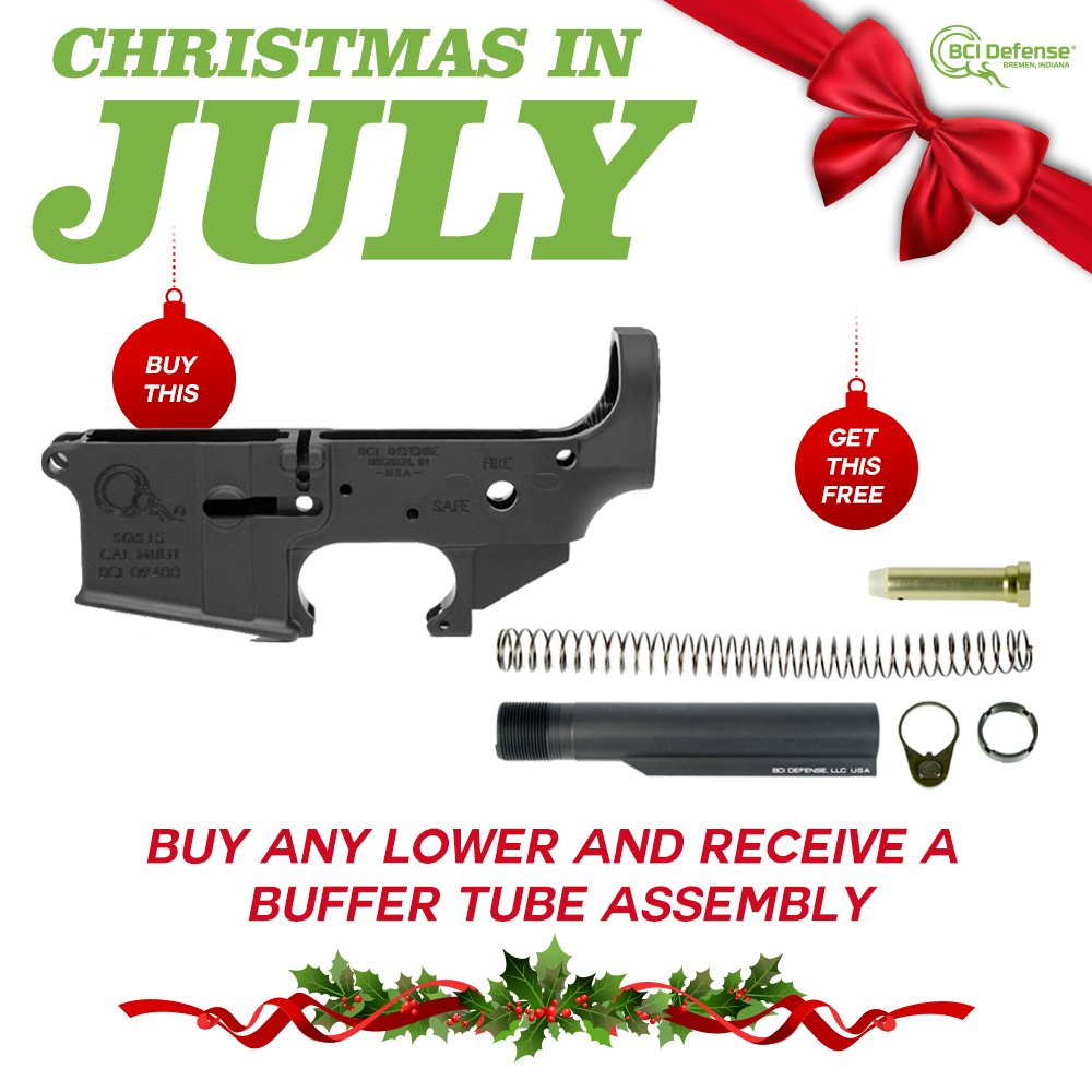 BCIDefense's tweet photo. Time to Buy that Stripped Lower Receiver you have always wanted.....Check out our Bundle Special online today!  #ChristmasInJuly #Santa #TuesdayMotivation #TusedayMorning #TrueManufacturer #StatusQuoSucks #Freedom #4thJuly #2A https://t.co/8b7cZgQFS2