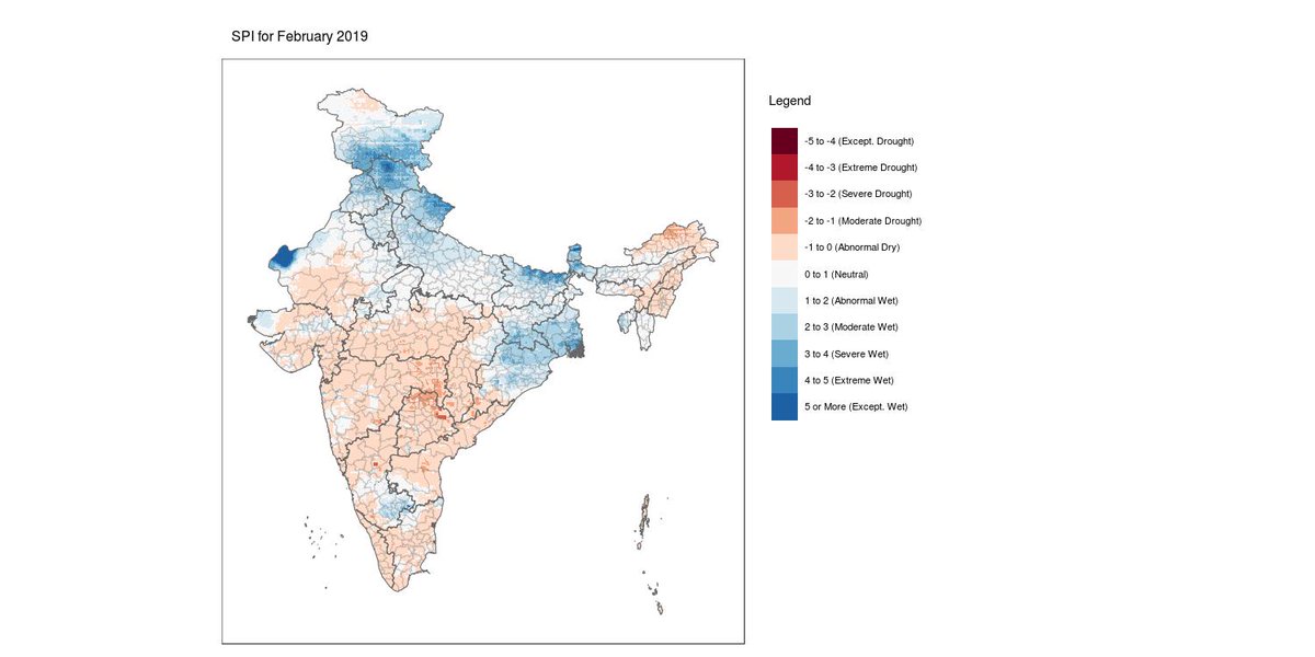 FarmGuideIndia's tweet photo. We created a drought index based on rainfall data collected over the last 38 years. This displays the meteorological drought in 2019.
@climateWUR @WMO @NASA @moesgoi @moefcc @ICRISAT @ndmaindia @NDRFHQ @icarindia @iitdelhi @iiscbangalore @iitroorkee @NIH_Hydrology @CGWB_CHQ https://t.co/FA9p1n4kD4