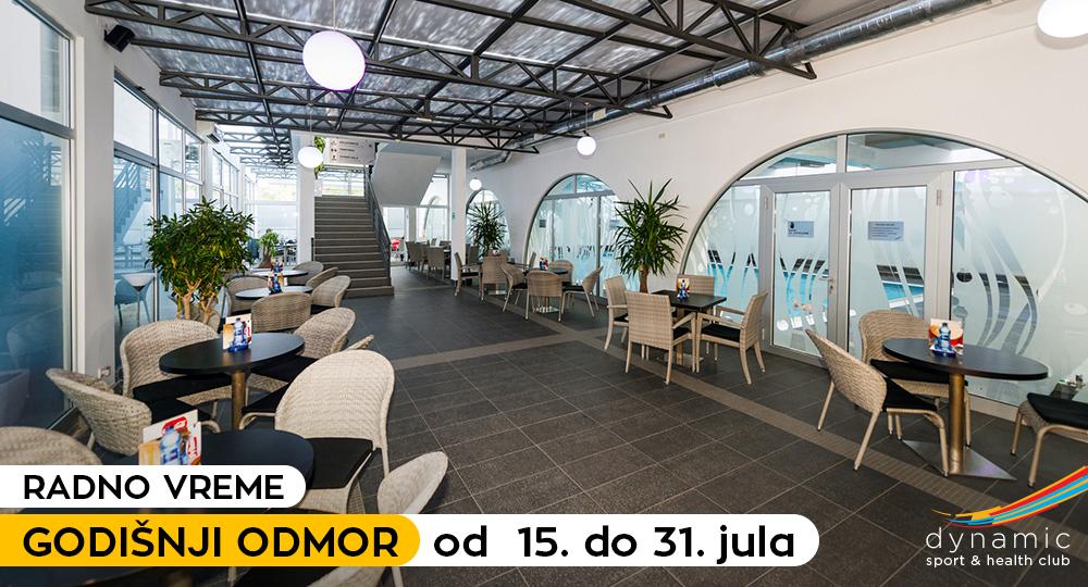 Dynamic_SHC's tweet photo. Sportski centar Dinamik zbog kolektivnog godišnjeg odmora neće raditi u periodu od 15. do 31. jula. Već od subote, prvog avgusta, centar se ponovo otvara. https://t.co/qZuk8BPdM1