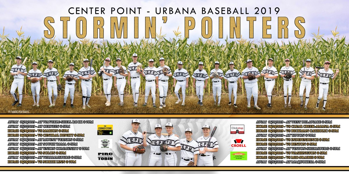 tmarieportraits's tweet photo. 2019 Center Point - Urbana HS Baseball Team
Wishing this awesome team continued success throughout the remaining regular season and their post season journey to state!  #storminpointers #ihsaa #tmariesports @CoachTyler12  @CPUathletics https://t.co/TDaCWGCxqo