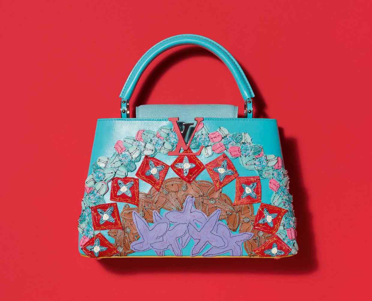 We're absolutely in love with these Louis Vuitton art collaborations -  LV asked six contemporary artists to rework the classic Capucines bag and the results are amazing!

We're particularly excited by the embroidery and patchwork employed by Tschabalala Self with her designs.