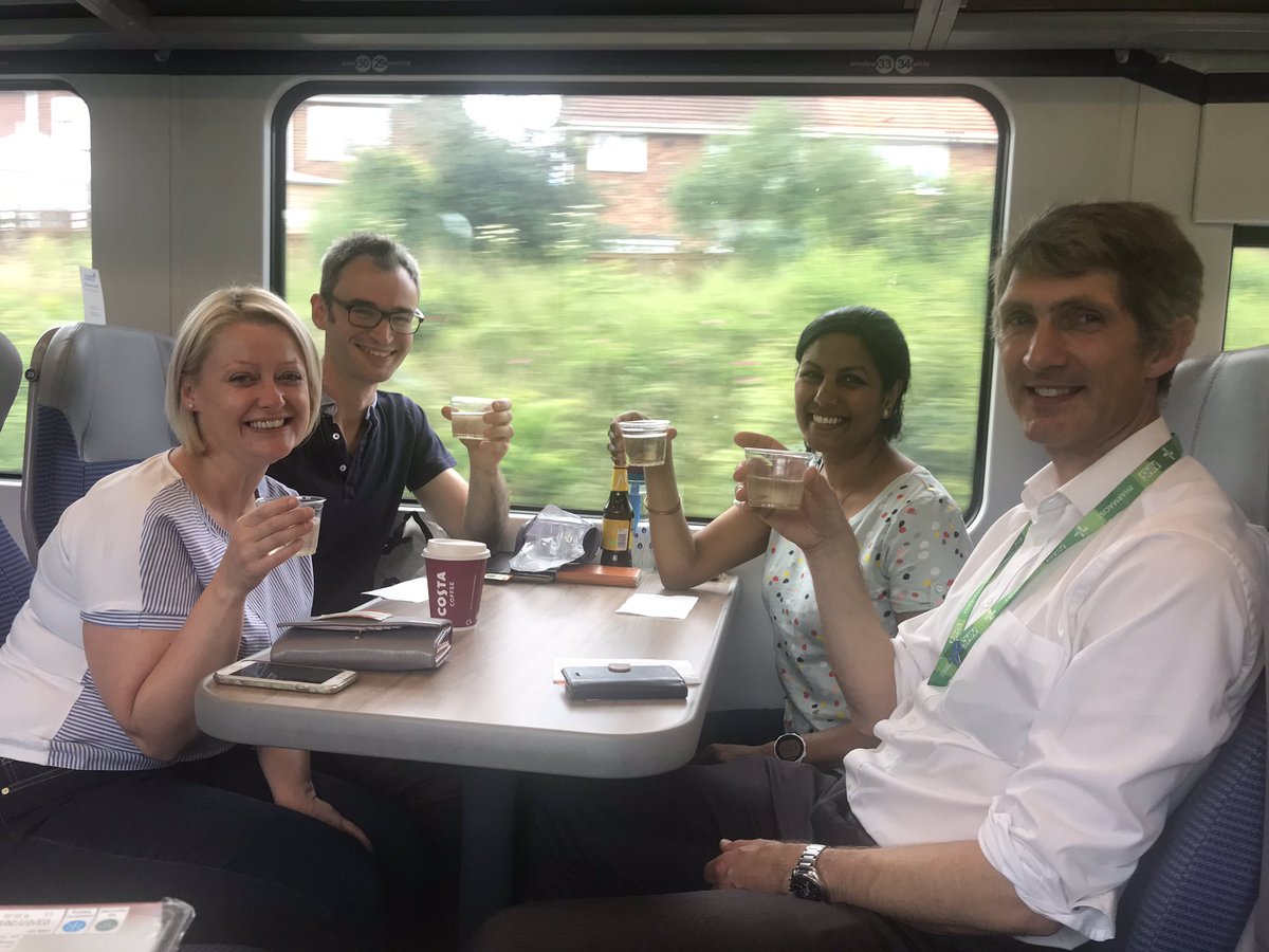 Celebrating being finalists for HSJ awards <a href="/NewcastleHosps/">Newcastle Hospitals</a> . On our way! <a href="/emmamccone/">emmamccone</a> <a href="/DrBengoo/">Bengoo</a> <a href="/Dihen14/">Diane Henaghan</a> <a href="/karunakotur/">Karuna</a>