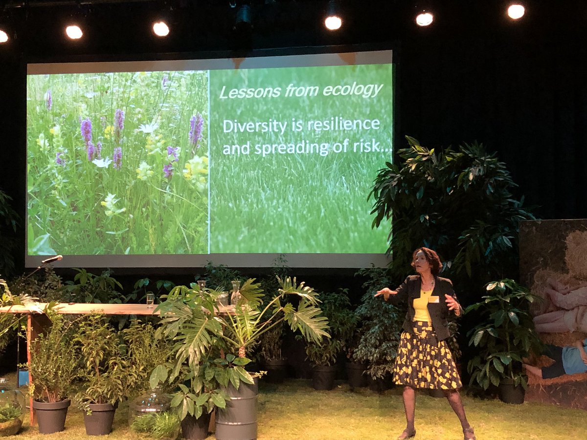 GeertPenCo's tweet image. .@LEMVet: “biodiversiteit in natuur heeft functie. In landbouw diversiteit helemaal uitgekleed. Daardoor minder flexibel en incidentele ‘klap’ niet op te vangen. Kracht nieuwe systeem is dat we willen werken mét en niet tegen natuur. Building biodiversiteit business.” #Agrifirm