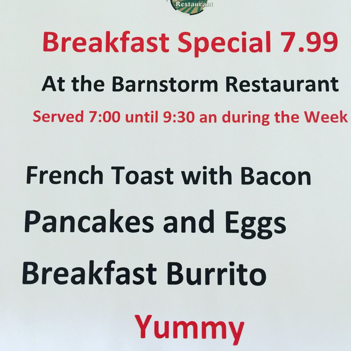 BarnstormRestau's tweet photo. I only have a half hour for lunch today meet me at the barnstorm restaurant inside the airport building in big Bear city for their7.99 lunch weekday special 
It includes fries and a soda at a great price 909-585-9339 https://t.co/On8yZPHfMI