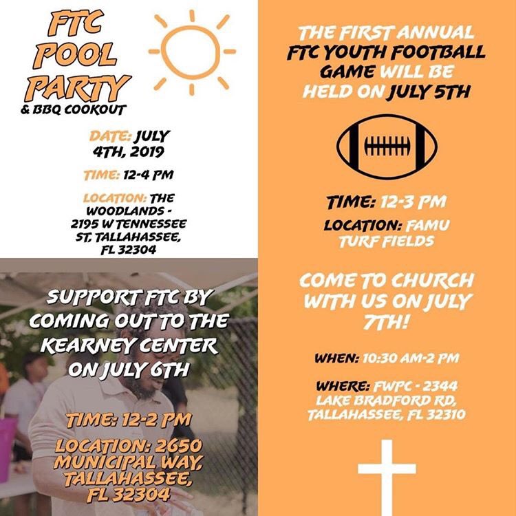 Lamplighters850's tweet photo. proud of our #OLLAlum Zion Gathers: Introducing the 1st Annual FTC(@feedthecapital850) Week🤩. From the 4th-7th of July we’re hosting an community event everyday🥵. Can’t make every event? Don’t panic it’s many options to choose from😄. #FTC #FTCWeek https://t.co/dw7VHQnsLm