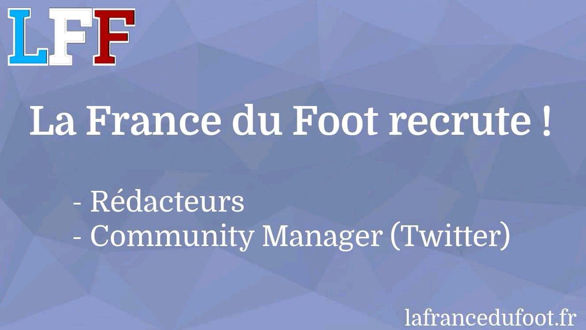 LaFranceFoot's tweet photo. C'est aussi le mercato chez LFF 😎

On recrute des rédacteurs foot et un CM pour le compte Twitter 

Le site traite principalement du foot français et de nouveaux formats vidéos sont à l'étude.

Si vous pensez avoir le profil ➡️ DM 😁 #TeamLFF 

RT appreciés https://t.co/4vPxwZXEE9