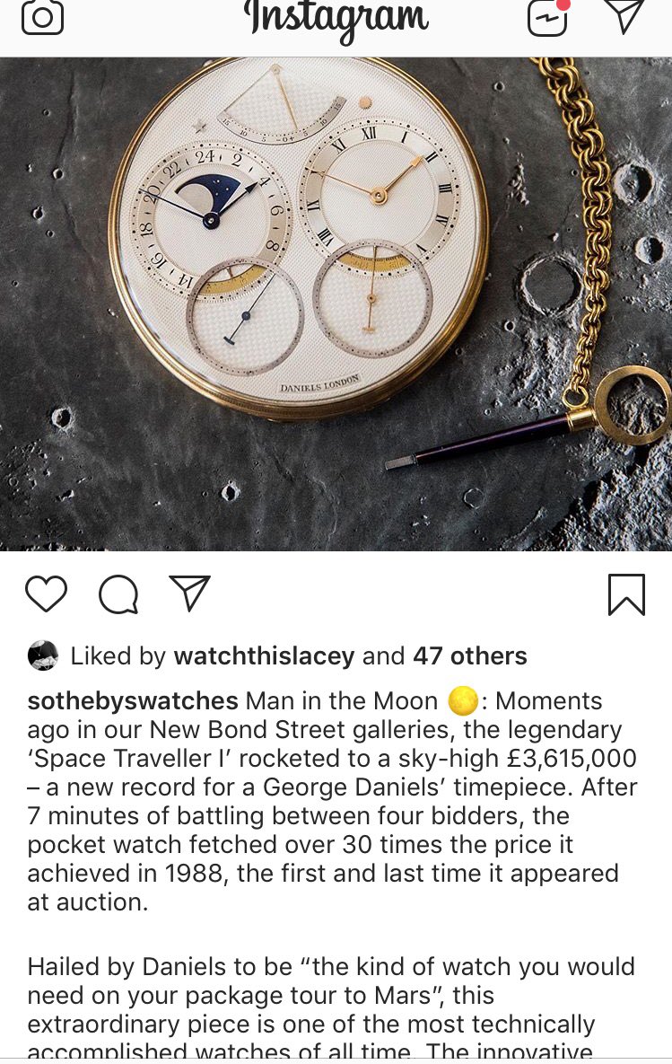 rogerwsmithltd's tweet photo. £3.6 million for the Daniels Space Traveller @Sothebys 😳 https://t.co/YIDz7cJm5Q