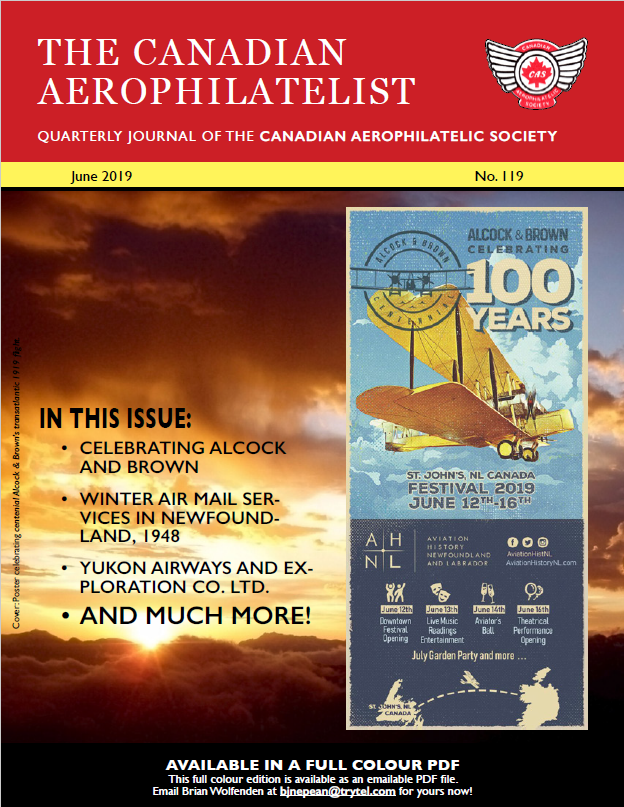 AviationHistNL's tweet photo. Do you have your copy of the latest Canadian Aerophilatelist yet? Check out the awesome coverage of our Alcock and Brown celebrations in the new issue! https://t.co/tPOfTo4Mlx