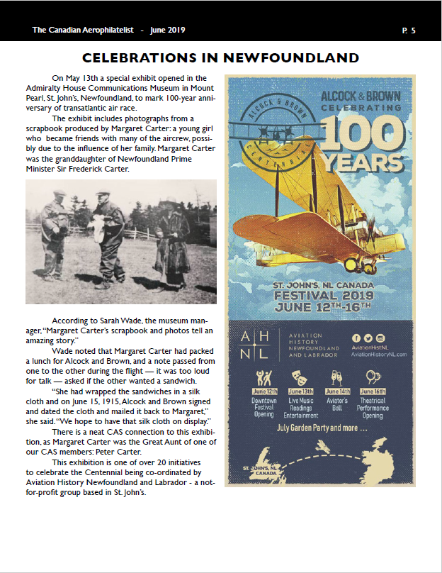AviationHistNL's tweet photo. Do you have your copy of the latest Canadian Aerophilatelist yet? Check out the awesome coverage of our Alcock and Brown celebrations in the new issue! https://t.co/tPOfTo4Mlx