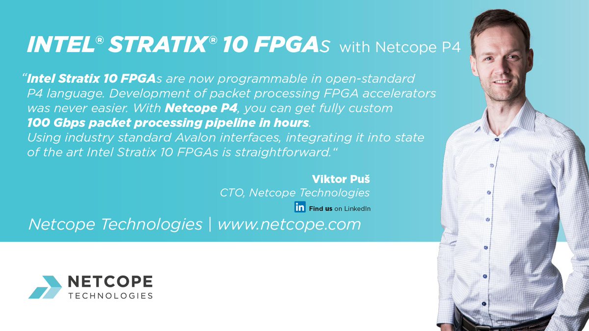 MagmioFPGA's tweet photo. #Intel #Stratix10FPGAs are now programmable in open-standard #P4language. Development of packet processing #FPGA accelerators was never easier. With #NetcopeP4, you can get fully custom #100Gbps packet processing pipeline in hours.
https://t.co/20bWLUQABI https://t.co/hlL3eCRfBS