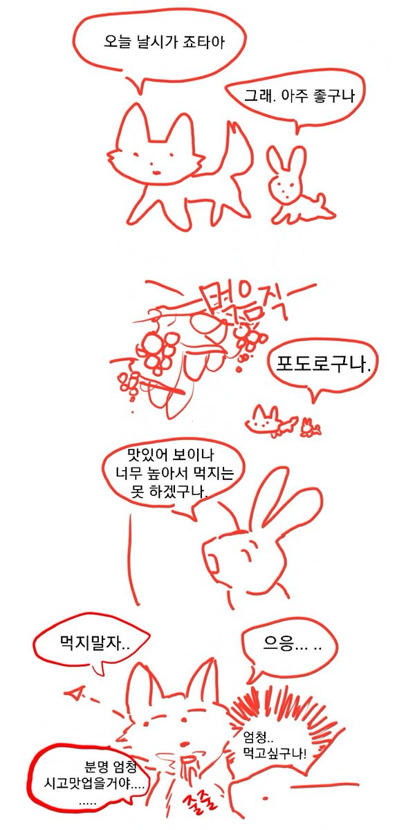 grangmanha's tweet photo. 포도와 여우 https://t.co/CnlT1rblyX