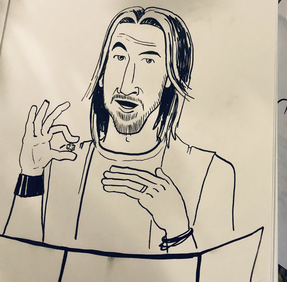 MRoboski's tweet photo. The doodles are done. This is now the official campaign to get @Sci_Phile of @BecauseScience to guest on #CriticalRole alongside @matthewmercer. #BecauseMagic https://t.co/iRpphWtG8v