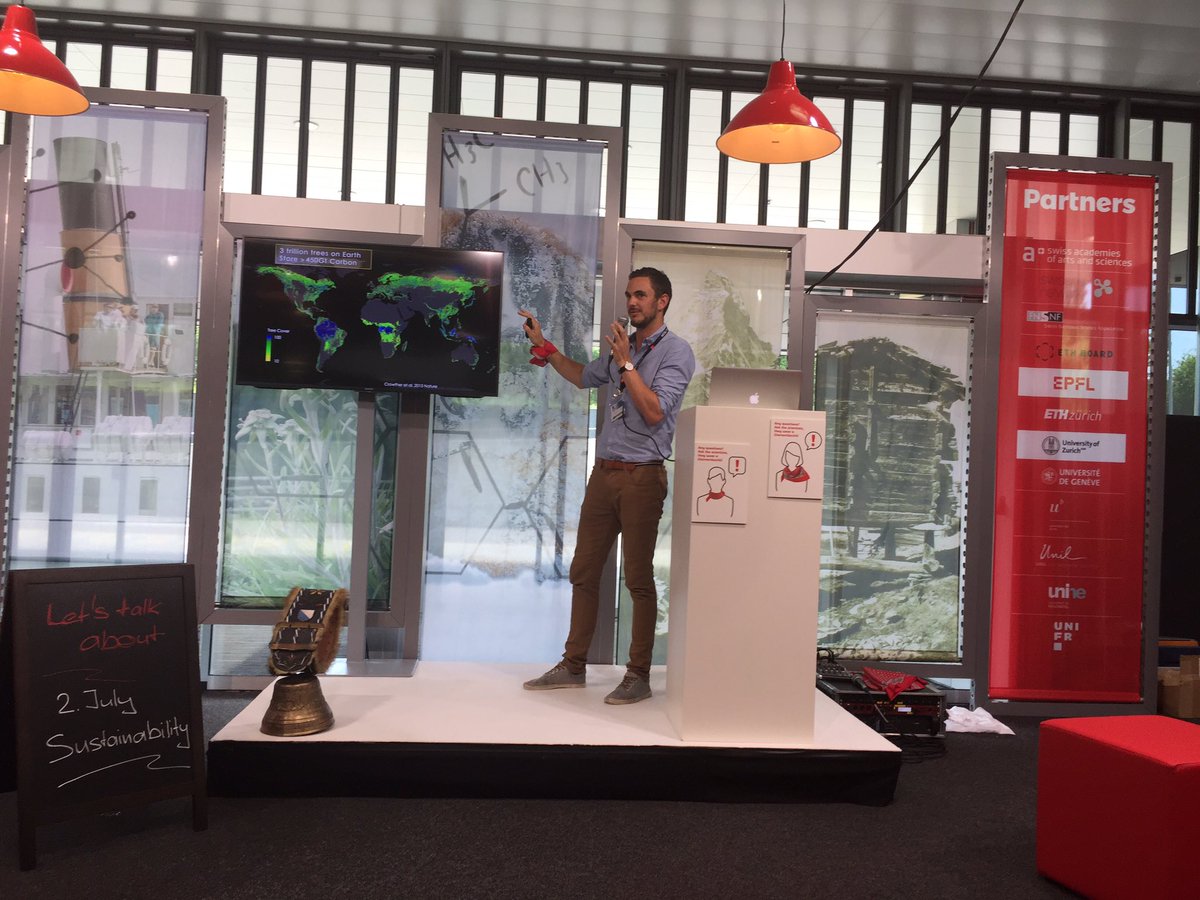 c_appenzeller's tweet photo. @TWCrowther @crowderlab from @ETH shows potential of global ecosystem’s restauration by planting trees. Carbon will be stored in the soil. More details will be announced in a #science paper. #WSJC2019 #sciencelounge His Solutions: Plant trees, donate or invest spec.. funds... https://t.co/OR7xfXFjkW
