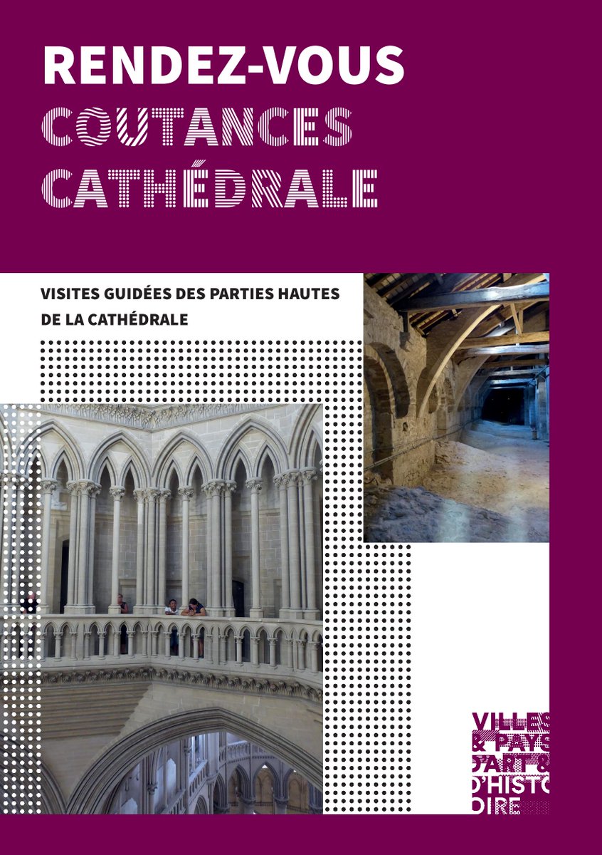 [COUTANCES - VISITES GUIDÉES DES PARTIES HAUTES DE LA CATHÉDRALE]

Vous pouvez encore réserver vos places pour les visites guidées du ven 5 et dim 7 juillet à 15h.

Par téléphone au 02 72 88 14 25 (du lun au ven).

De 4 à 8 € ; interdit aux - de 10 ans ; limité à 14 pers.