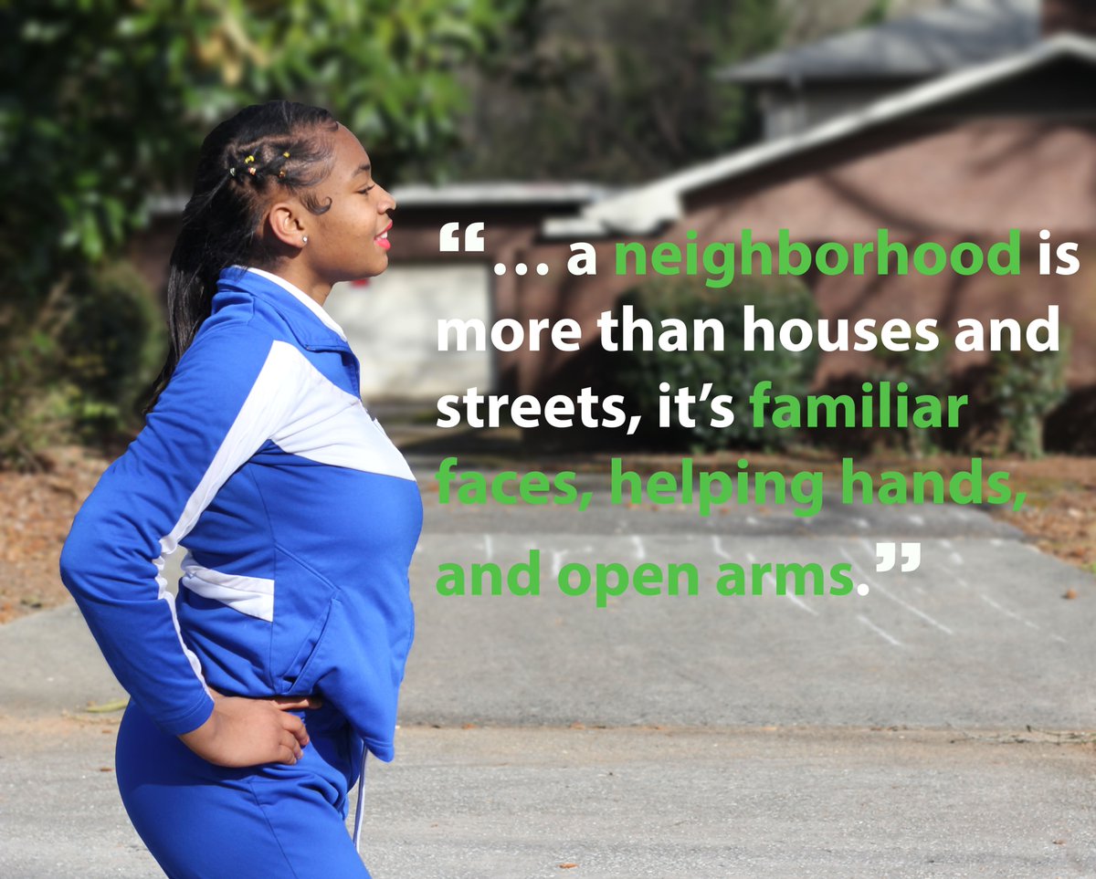 RTatlanta's tweet photo. "A neighborhood is more than houses and streets, it's familiar faces, helping hands and open arms." #Sponsor a future #rebuild project to assist a #NeighborInNeed! Email Info@RebuildingTogether-Atlanta.org. #WeAreRebuilders https://t.co/mTFJJrBS6R