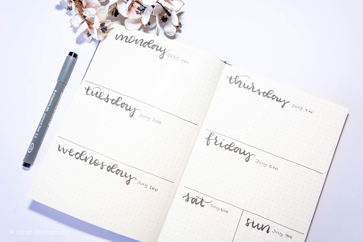 sarah_ebel's tweet photo. Hey there! This is my new #bulletjournal weekly spread for this week. I really like my minimalistic black and white style. What do you think? 

#planner #bujo https://t.co/cm9kgR7eZ2
