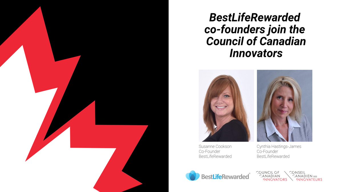 CADInnovators's tweet photo. CCI News: We are delighted to welcome Susanne Cookson and Cynthia Hastings-James, co-founders of @BLRewarded, to the Council of Canadian Innovators. BestLifeRewarded Innovations (BLR) is the leading provider of corporate wellness programming in Canada. #cdntech #cdninnovation https://t.co/cQjGKz10En