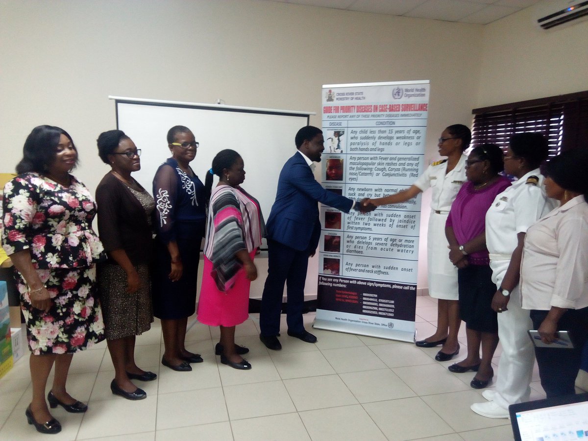 CrossRiverPHEOC's tweet photo. Presenting the most priority Diseases on Case-Based Surveillance Banner to the Nigerian Navy Medical Center. #WHO #STATE EPID #HEALTH EDUCATOR ##THE COMMANDER and others. https://t.co/5skdndzCtU
