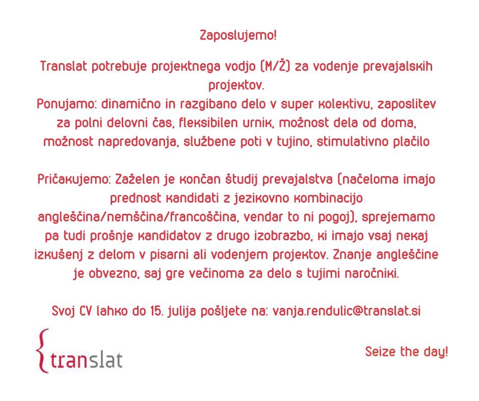 TRANSLAT's tweet photo. Prosto delovno mesto v centru Ljubljane :) Translat #Translat #projektnivodja #vodjaprojektov #prostodelovnomesto https://t.co/jDcWwOXyy9