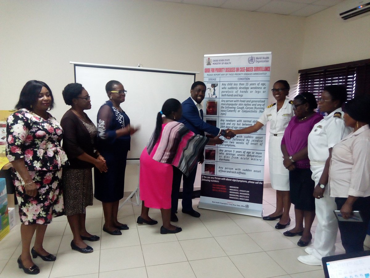 CrossRiverPHEOC's tweet photo. Presenting the most priority Diseases on Case-Based Surveillance Banner to the Nigerian Navy Medical Center. #WHO #STATE EPID #HEALTH EDUCATOR ##THE COMMANDER and others. https://t.co/5skdndzCtU