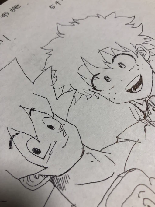 悟空さと出久きゅん描いた(^q^)
#ヒロアカ
#ドラゴンボール 