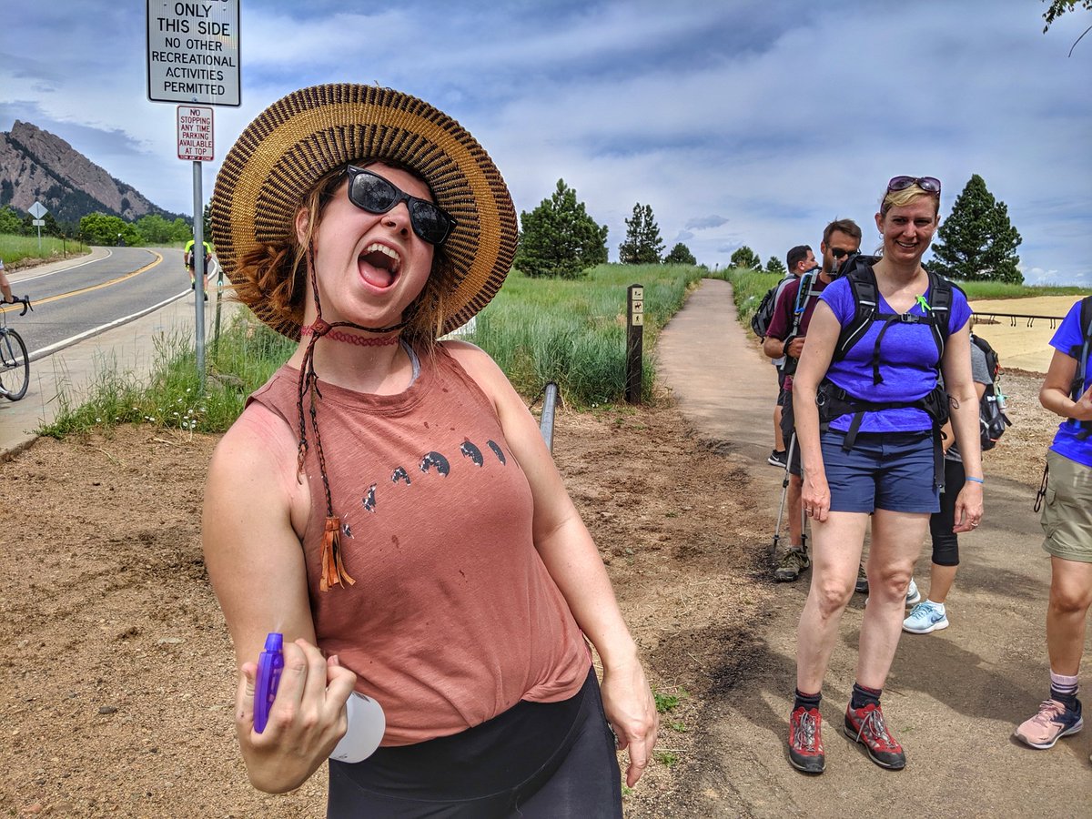 BoulderRamblers's tweet photo. @BoulderWalkBike was a blast! We ended the month by walking 26 miles around the city with 60 people on Saturday's #Walk360 Slow Marathon. Thanks to all who joined us, and to @PedestrianShops, @downtownboulder, @WallarooHats, @ProtosPizza &amp; @bouldergobldr for support! #Lifeat3mph https://t.co/rRBPXjLSB4