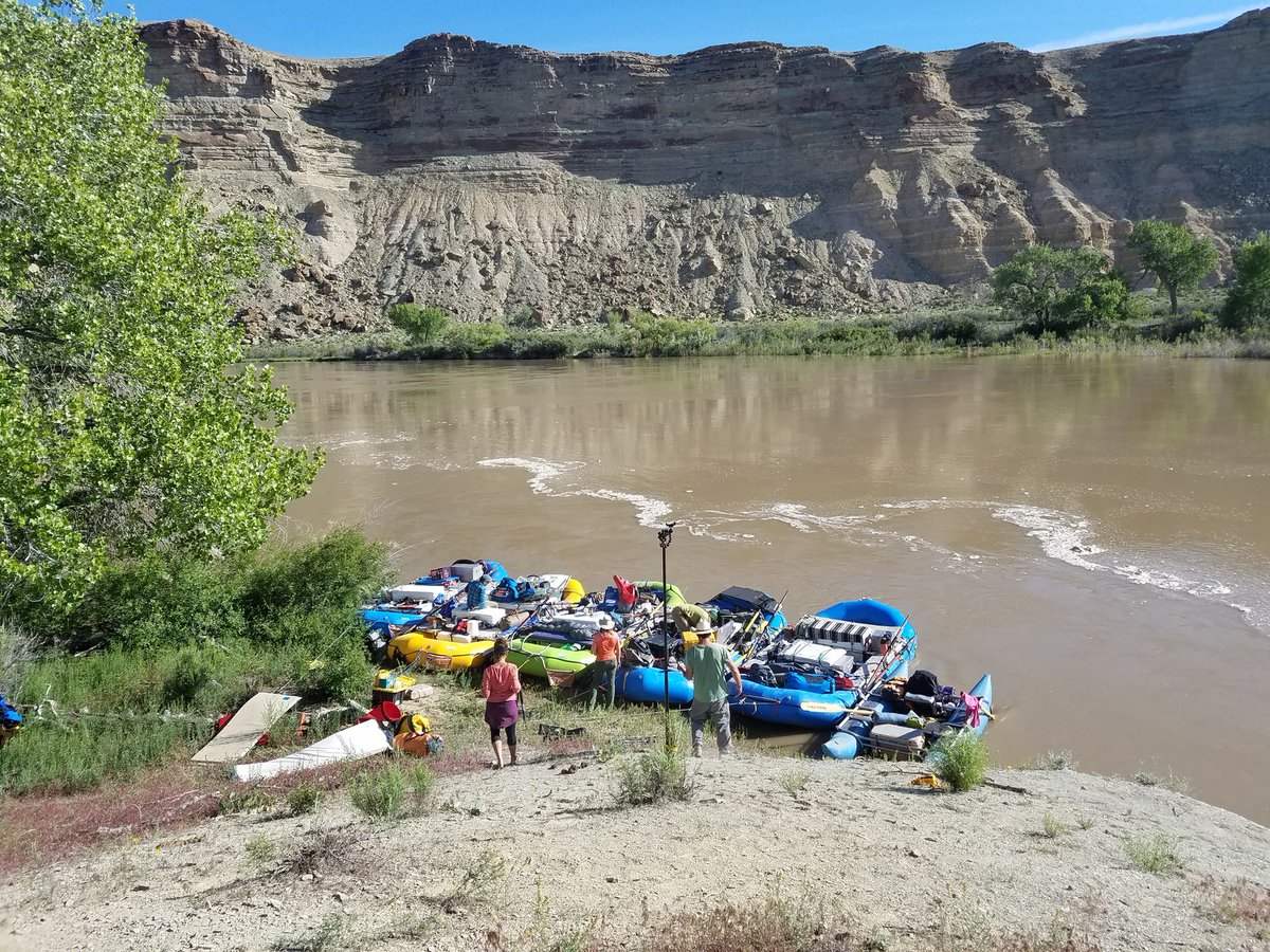 USGS_Water's tweet photo. This year a team of academics, USGS scientists, authors, artists, cartographers, &amp; journalists are recreating the same journey down  the Colorado River to celebrate &amp; advance the scientific &amp; cultural discoveries that John W.Powell made 150 years ago. https://t.co/Q6ONuvng94 https://t.co/Tcn1RYHRkM