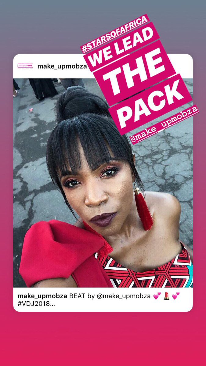 Make_UpMOB's tweet photo. WE LEAD THE PACK
💕
Our boss lady @noxbloom has been on the #StarsOfAfrica already last year
🎉
@VodacomDbnJuly #AfricanStar 
#GlamYouUp #MakeUpMob  #glowup #makeuplife #makeupbymakeupmob #makeup #makeuplover #makeupbymakeupmob #MUMOB #Makeup #makeuponfleek @maccosmetics https://t.co/knYVKle8bU