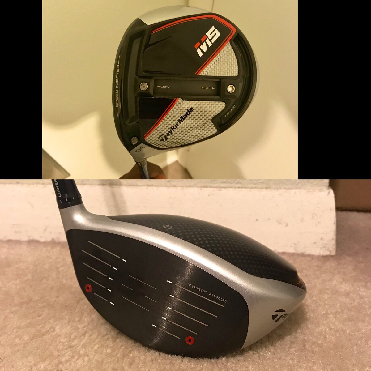 LangstonFrazier's tweet photo. So, I got NEW thing called #InjectedTwistFace! '17 #M2driver meet the '19 #M5driver! It's about to get really fast in here! Yes, I have two! #TeamTaylorMade @TaylorMadeGolf @golfpridegrips #1GripOnTour @ProjectXGolf #EvenFlow #EngineeredToDominate  😎🔥⛳️ https://t.co/mINXs08GkI