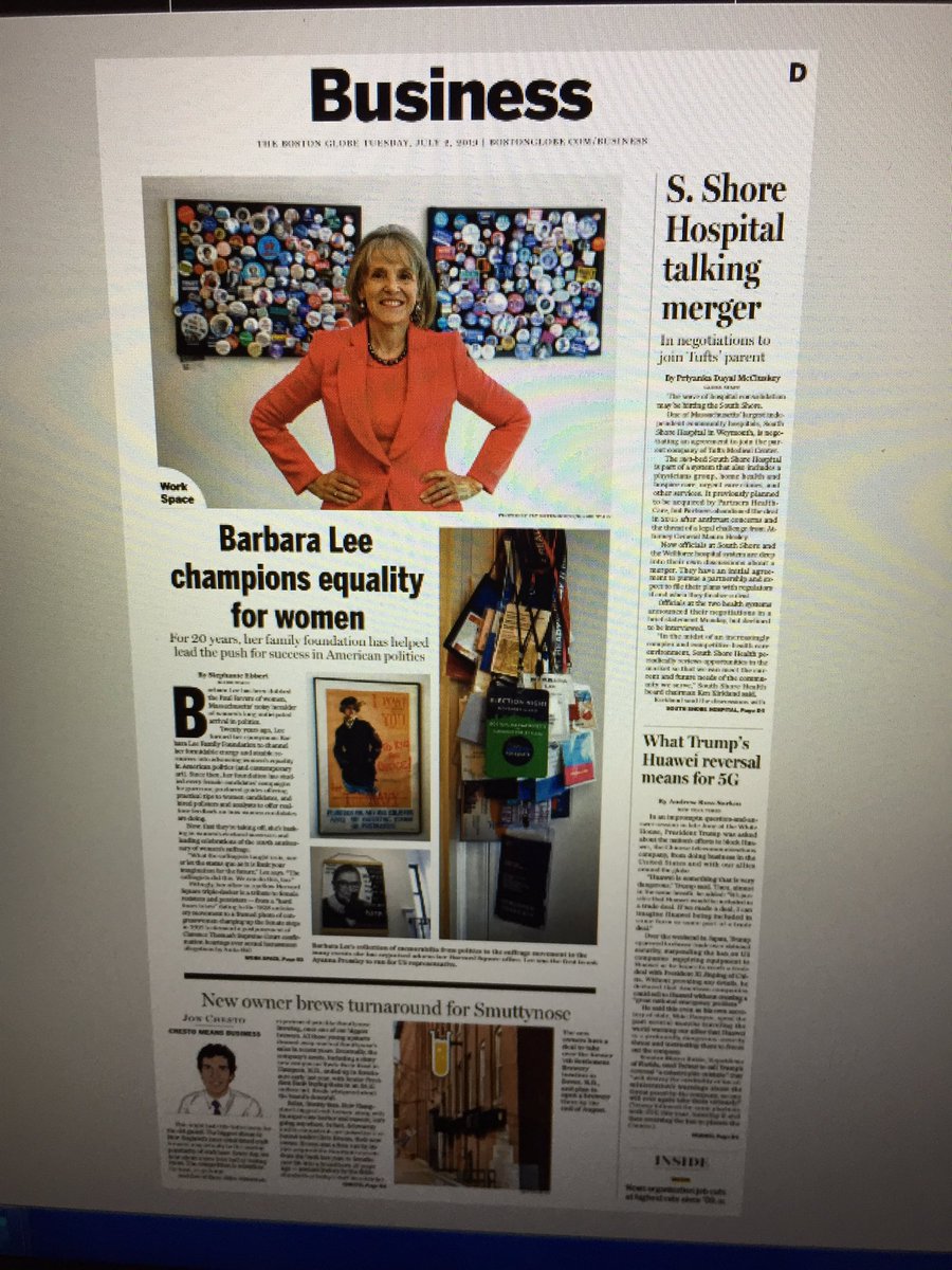 Ahuntah's tweet photo. .@StephanieEbbert captures the boundless energy and incomparable spirit of our fearless leader @BarbaraLeeSays in today’s @BostonGlobe https://t.co/A9elixMjIS https://t.co/3oHnEDjJCk