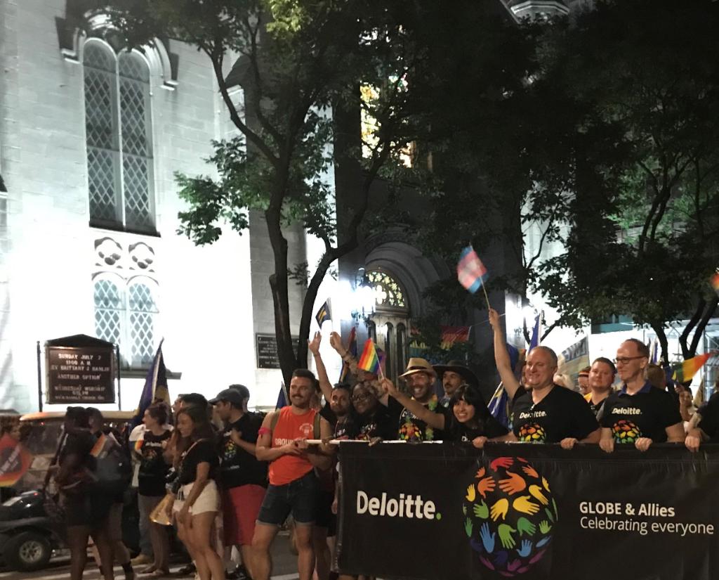 Employees from across Deloitte US and global member firms showed up to celebrate World Pride in NYC.  Participants represented Deloitte’s commitment to Inclusion, staying until the late hours of the evening to March and celebrate Deloitte’s sponsorship of World Pride.