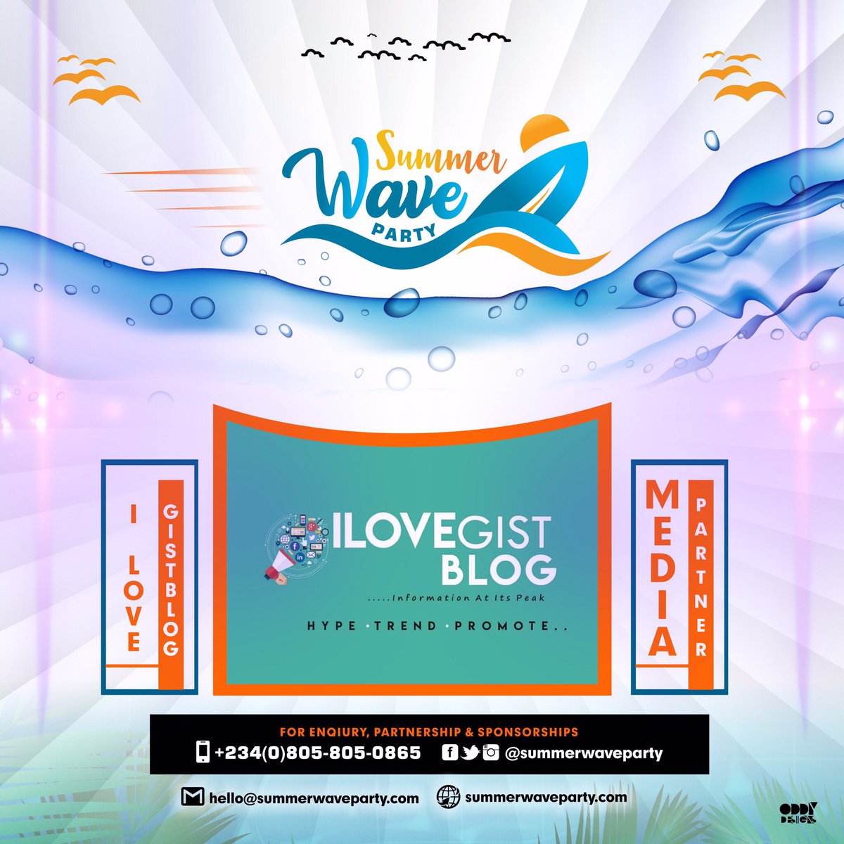 SummerWaveParty's tweet photo. We’re happy to have iLOVE GIST BLOG [ @joshua_the_blogger ]as a media partner for #SummerWaveParty19. Expect undiluted fun ! 🎈

For Enquiries, Partnerships,  send us a mail hello@summerwaveparty.com

#SummerWaveParty19 #SummerWaveLagos #SummerWaveParty3.0
#Food #Drink #Art https://t.co/WwiINL7nar
