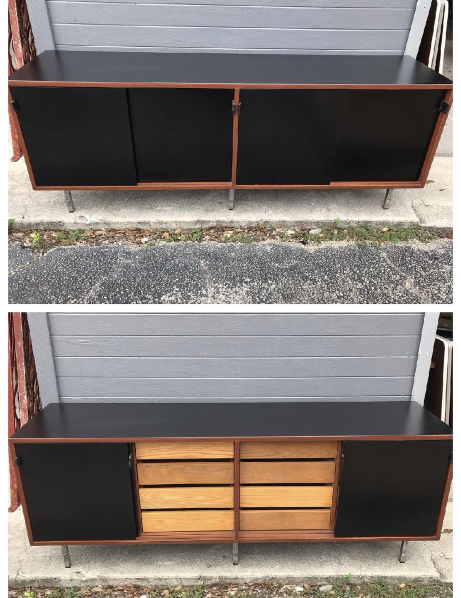 PeriodModern's tweet photo. Available. A Florence Knoll credenza loaded with drawers. File drawers on either end. 71” length. 27.5” height. Laminate top and walnut case. #florenceknoll #knoll #credenza #periodmodern #sanantonio https://t.co/jXs3MccJwY