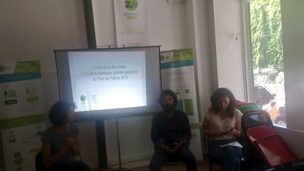 ZeroWasteFR's tweet photo. Conférence sur le sponsor de l'équipe favorite du #TourDeFrance INEOS, un des plus gros producteur de #plastique, avec @ZeroWasteFR et @FoodWaterEurope https://t.co/E64WU2YGzi