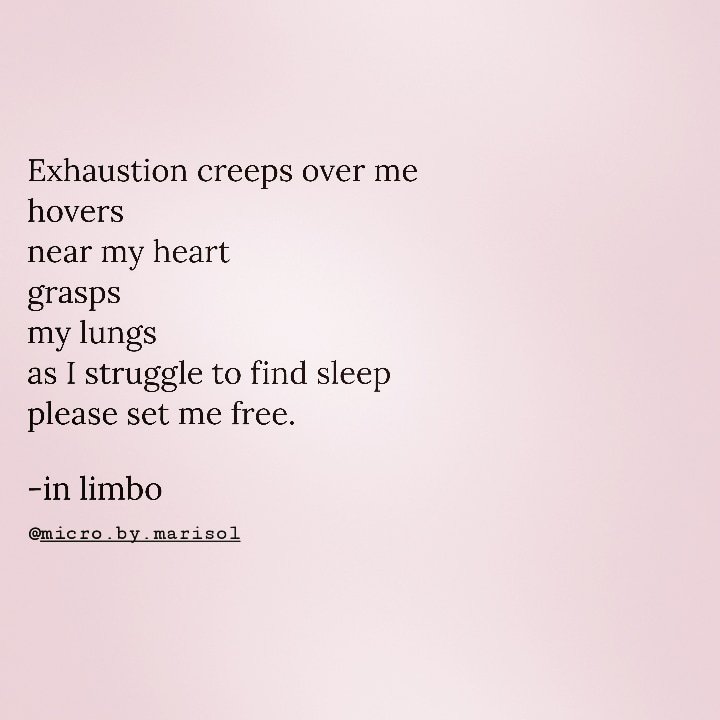 micro_marisol's tweet photo. Limbo
.
#poet #poetry #writer #poem #poetrycommunity #writer #love #artshare #poems #writing #quotes #words #art #writerscommunity #wordporn #poetsofig #artist #WritingCommunity #poets #author #writers #love #life #PoetSociety #network #networking @thewriternest @poetswritersinc https://t.co/csDwwncfEq