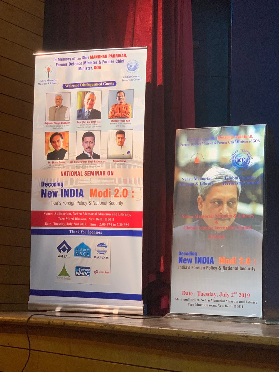 ShashiTharoor's tweet photo. About to address the @GCTCWORLD conference on #DecodingNewIndia with a dialogue on India’s foreign policy with Ambassador @anilwad. At Nehru Memorial right now, for the next half an hour https://t.co/MJSjaoGEok