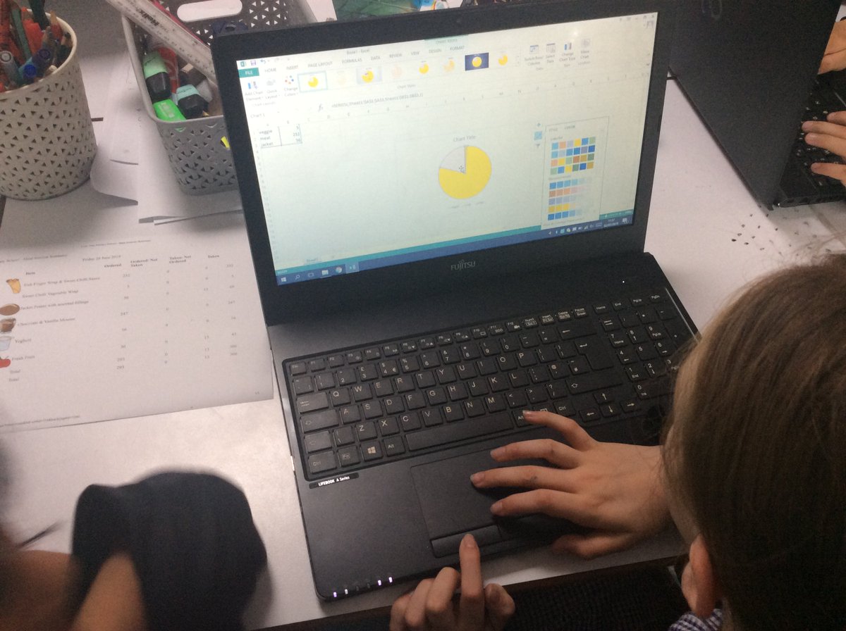 Classof206tLTPA's tweet photo. Today we used Excel to present the data Mrs Dolan got us from the lunch orders! #reallifemaths #applicationproject https://t.co/oKNKhofxhl